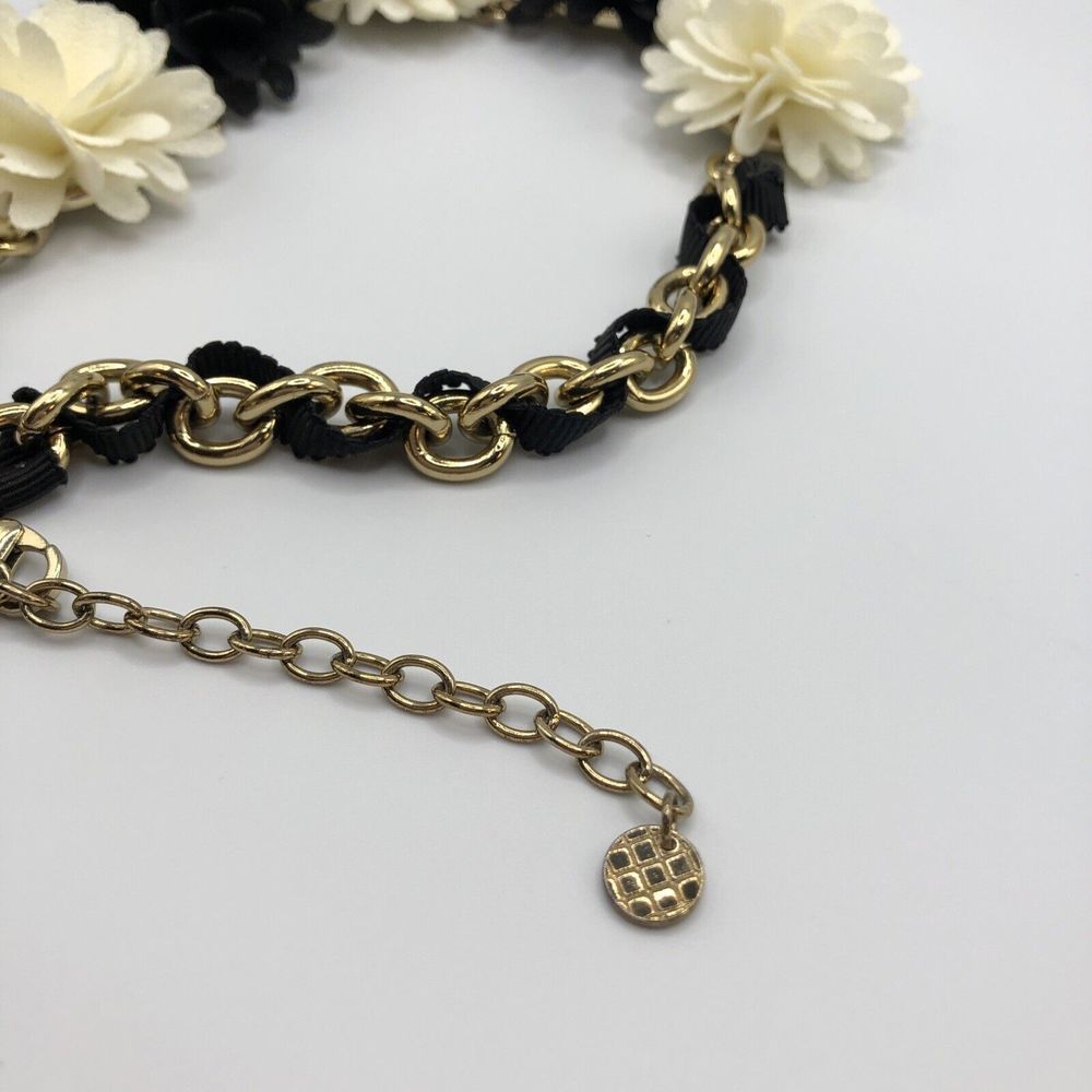 Talbots Signed Fabric Floral Statement Necklace - Picture 4 of 4